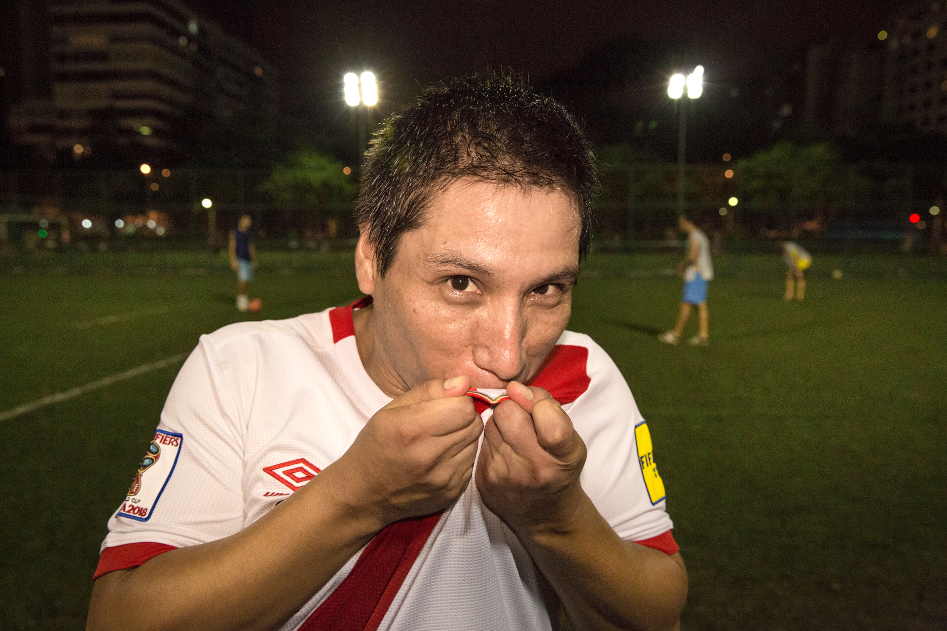   Ruben foi o primeiro peladeiro a chegar.  